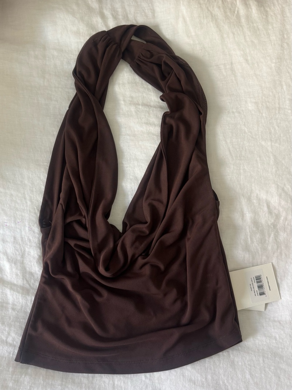Deep V Drape Front Cowl Neck Top - Picture 3 of 4
